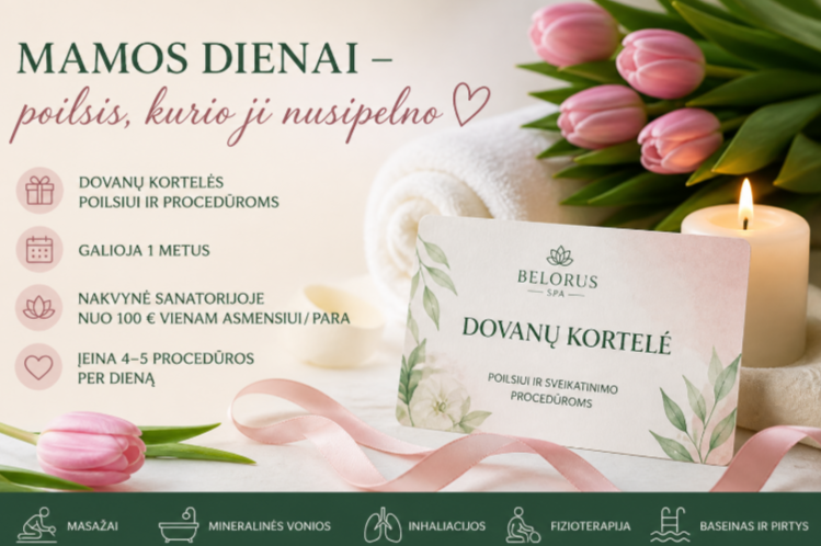 Ieškote dovanos Mamos dienai? Padovanokite poilsį ir ramybę